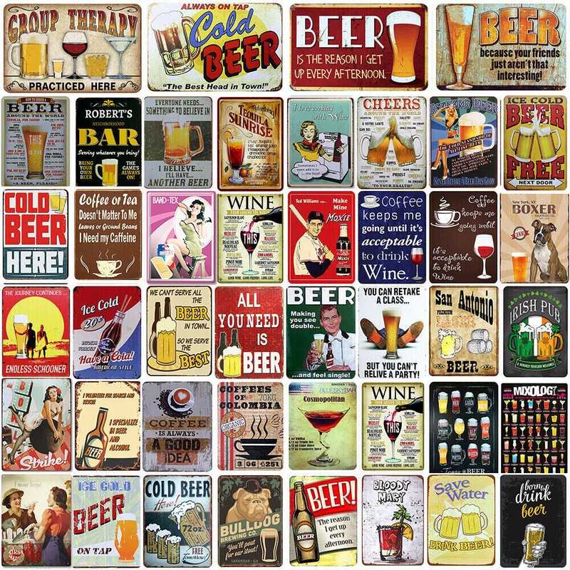 Rote Vintage Metal Tin Sign Garage Wall Plaques Wine Bar Pub Customization Decor
