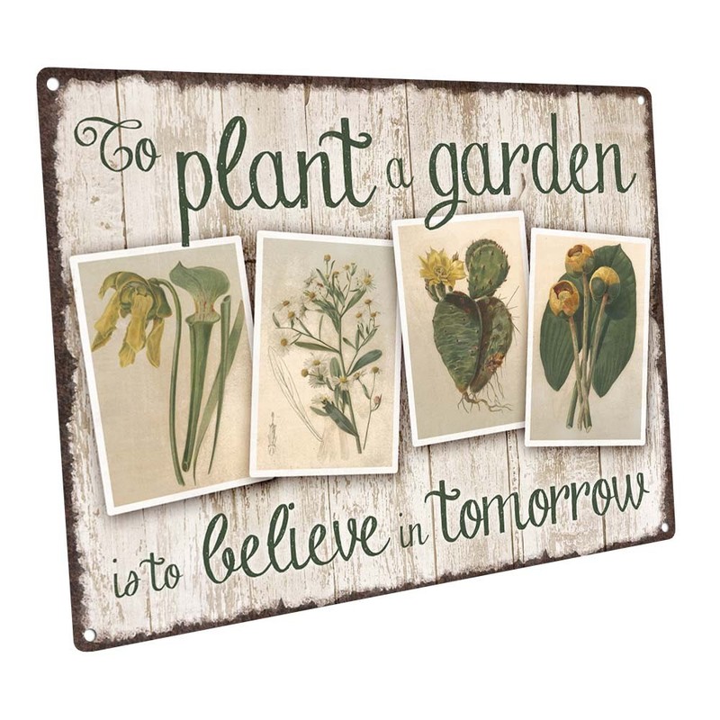 Plant a Garden Metal Sign; Wall Decor for Porch, Patio, or Deck