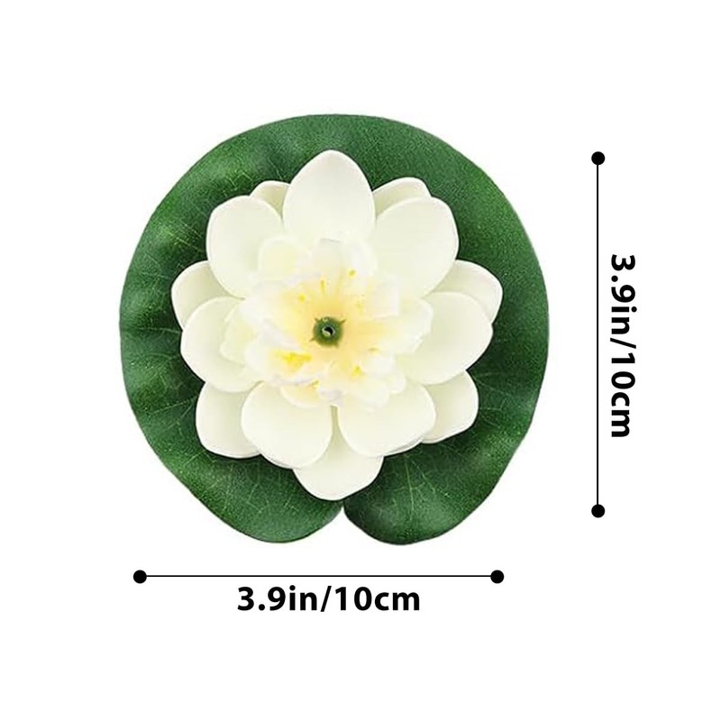 12pcs Floating Foam Lotus Flowers with Lily Pads, Artificial Pond Plants Orna... gallery