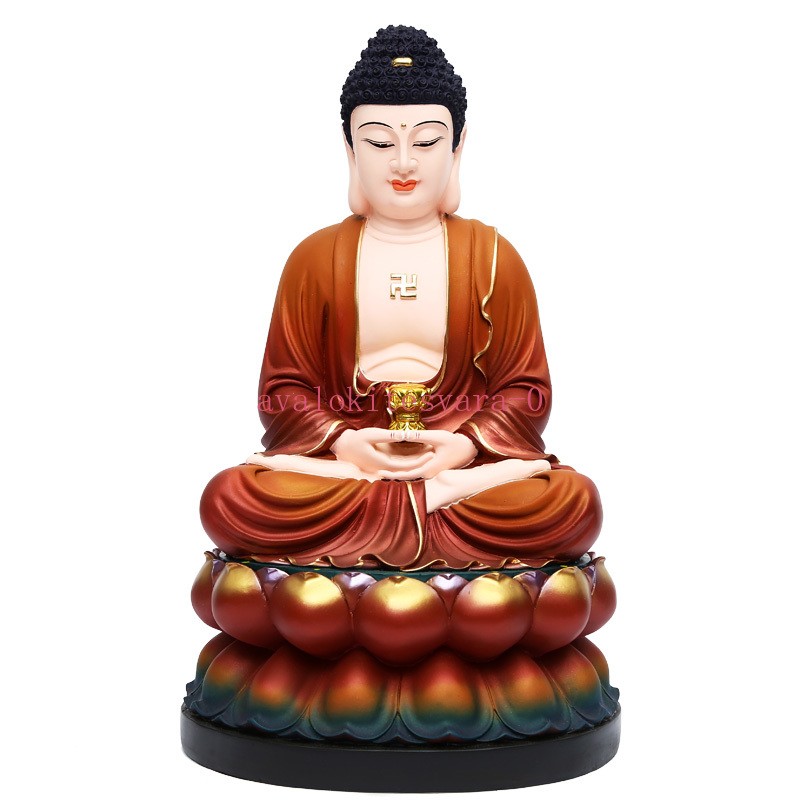 12 Inch Amitabha Buddha Resin Buddha Statue Household Office Decor Ornament