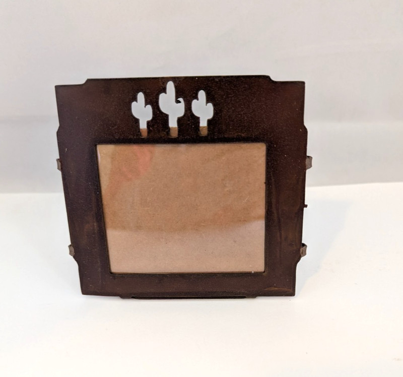 Handmade Cactus Picture Frame Horizontal Metal Table Top 5784