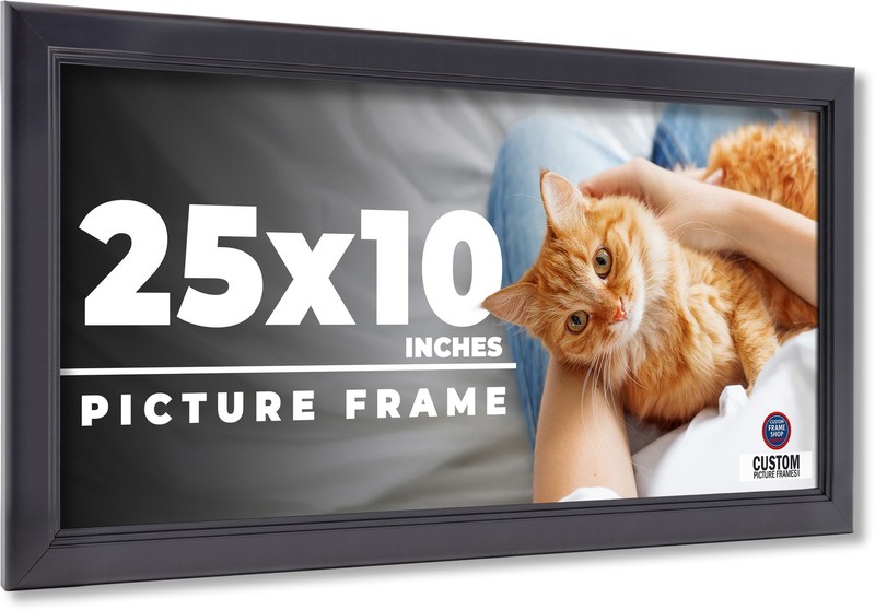 25×10 Frame Black Passaggi Solid Wood Picture Frame Width 1.5 Inches | Interior