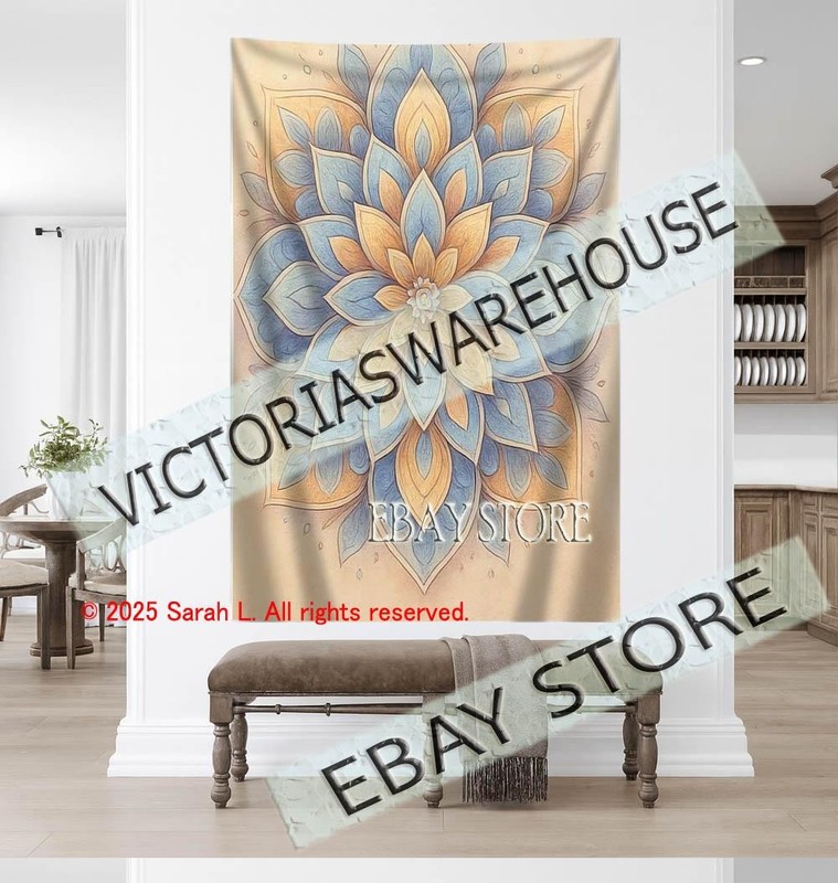 Neutral Mandala Tapestry Soft Decor boho 39X59 in gallery
