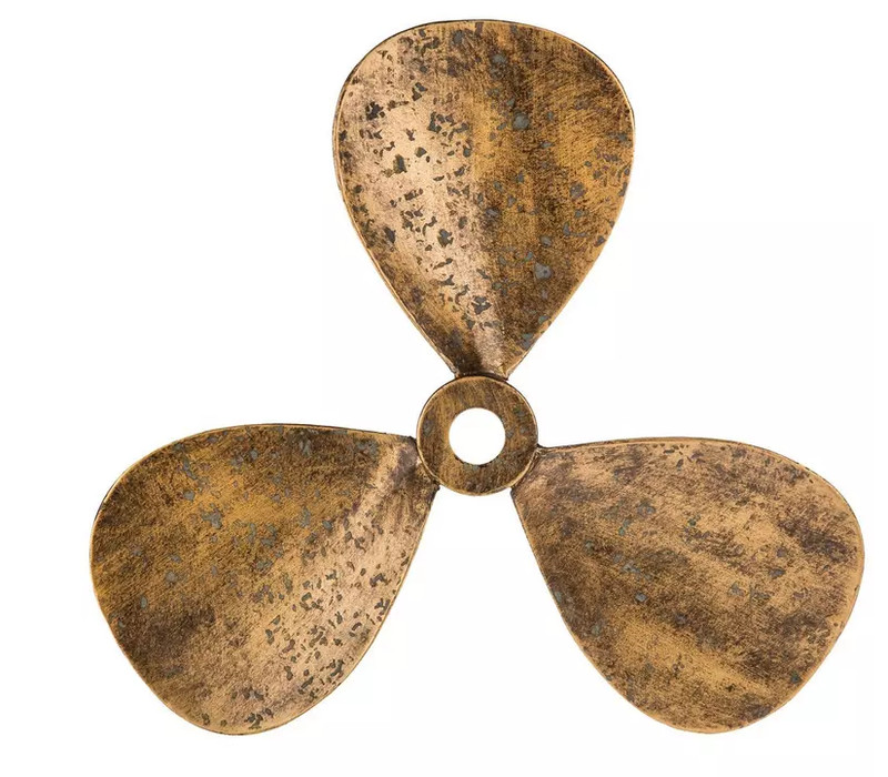 Metal Ship Propeller Nautical Wall Decor Rustic Bronze Brass Patina Finish 14″