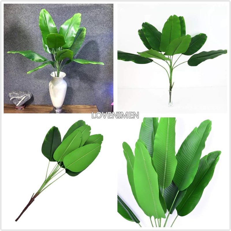 Artificial Plants Tropical Leaves, Fake Greenery Banana Tree Faux Palm Plant gallery