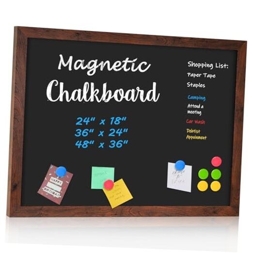 Chalk Board 24″ x 36″, Magnetic Large for Wall Rustic 36″W x 24″H Chalkboard