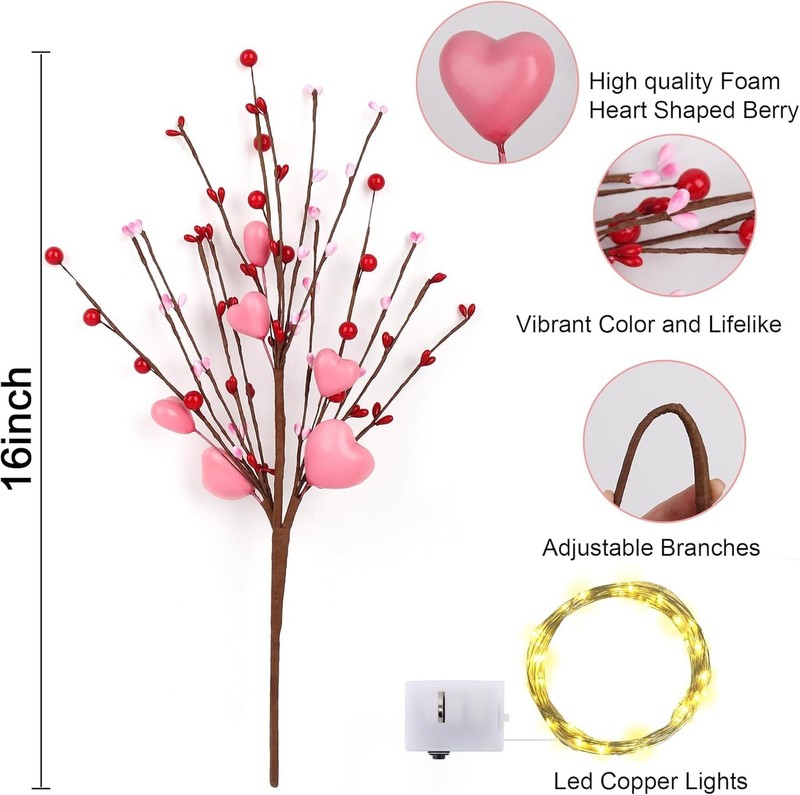 Valentine's Day Gifts Valentines Day Decorations 8PC Pink Heart Shaped Valent... gallery