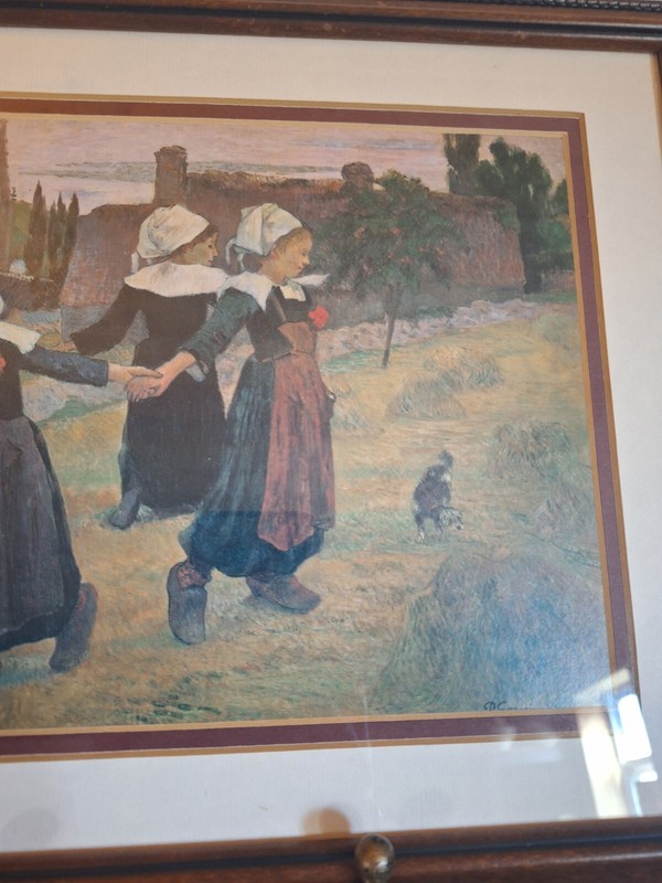 Vntg. Brenton Dutch Girls Dancing Picture, Cottage core, Wall decor, Holland gallery