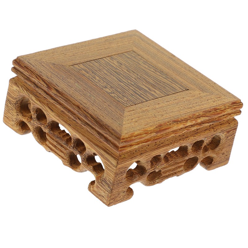 Chinese Display Stand Decorative Tray Vase Pedestals Wooden Base Flower Statue gallery