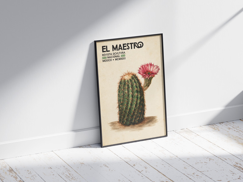 Cactus Flower Poster Canvas - El Maestro Mexican Botanical Wall Art Decor Gift gallery