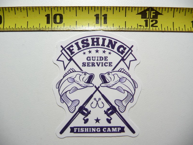 FISHING GUIDE FISH RODS CROSSED SMALL STICKER DECAL SPORT HOBBY FAN SPORTSMAN