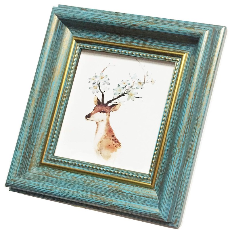 4×4 Photo Frame Blue Picture Frame Desktop Display Mount on The Wall.Plexigla…
