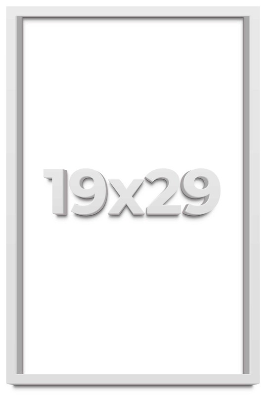 19x29 Shadow Box Frame White | 1 Inches Deep Real Wood Contemporary Shadowbox Di