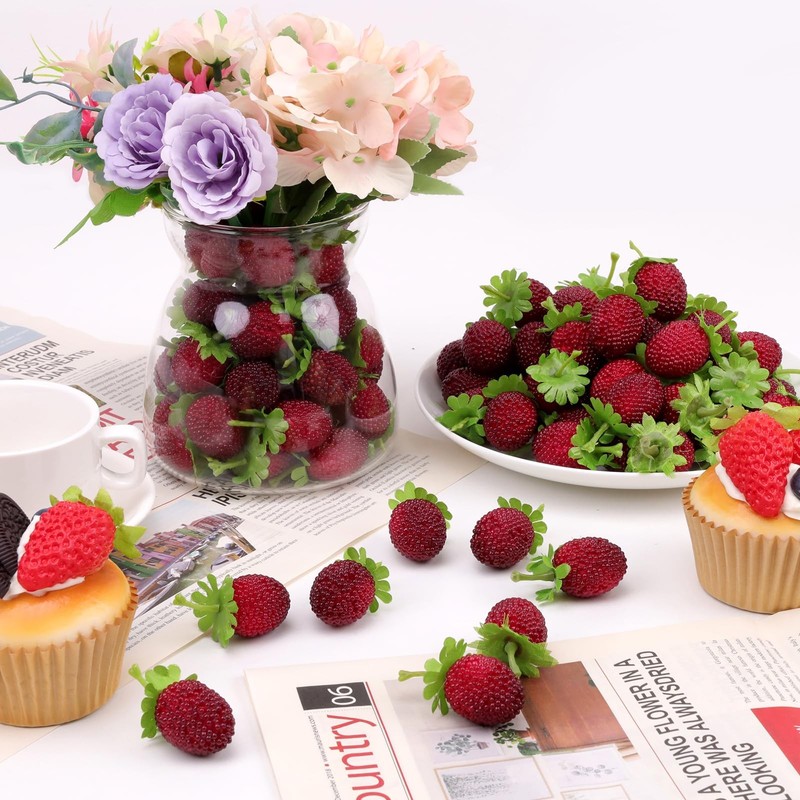 Artificial Raspberry Fake Fruit Decoration Kitchen Cabinet Food Model 30 PCS gallery