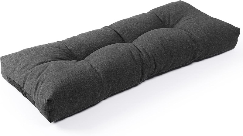 LokGrip Non Slip Tufted Memory Foam Bench Cushion, FadeShield Water Resistant