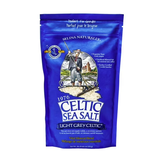 Light Grey Celtic Sea Salt 1 Pound Resealable Bag Additive-Free USa.
