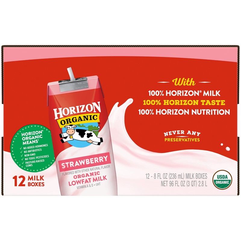 % Low Fat Milk Boxes, Strawberry, 8 fl oz, 12 Pack gallery