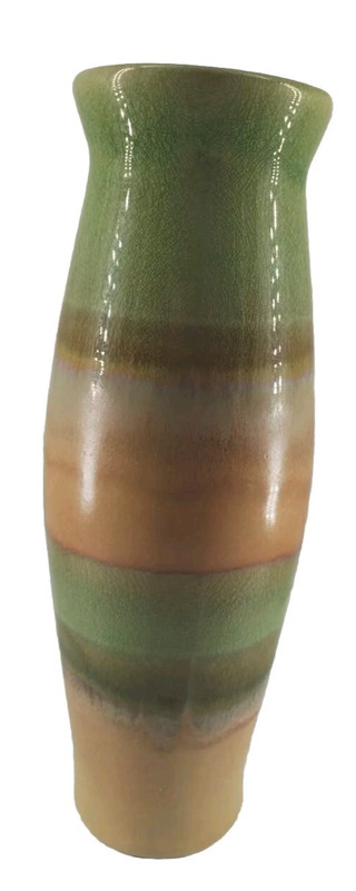 Modern Abstract Style Flower Vase Earth Tone Colors Home Shelf Decor 10.5″