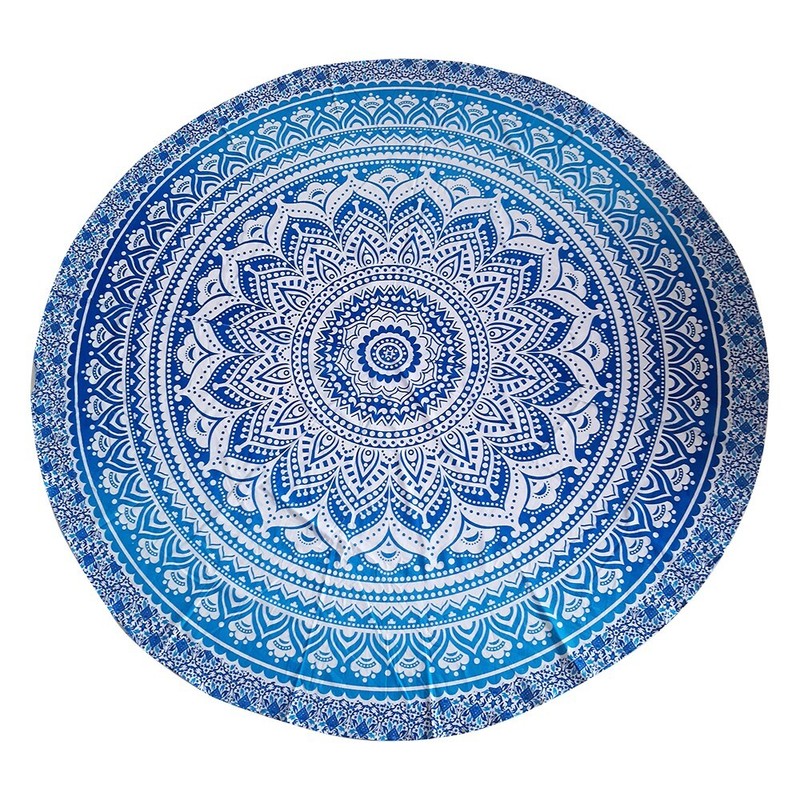 Round Size Mandala Blue White Color printed Tapestry Hippie Wall Hanging