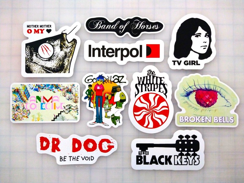 Indie Rock Vinyl Sticker Lot (10 Pack) SET 2 band emo alternative punk decal