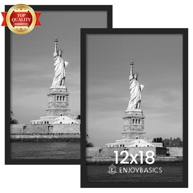 12X18 Picture Frame, Display for 12 X 18 Poster, Wall Gallery Photo Frames, Blac