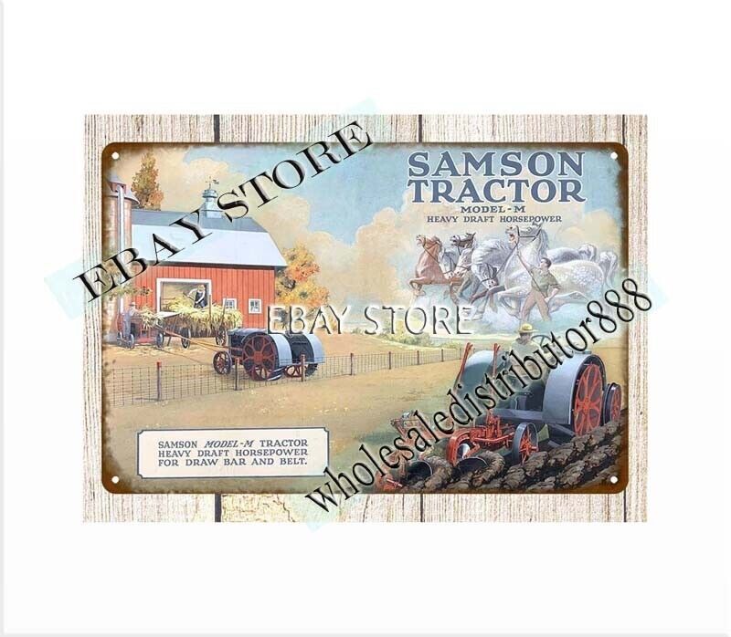 SAMSON tractor heavy draft horsepower farm barn agriculture metal tin sign