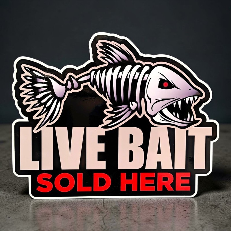Live Bait Sold Here Sign / Fishing Boat Signs Boating Lake Salt Life Decor Beach