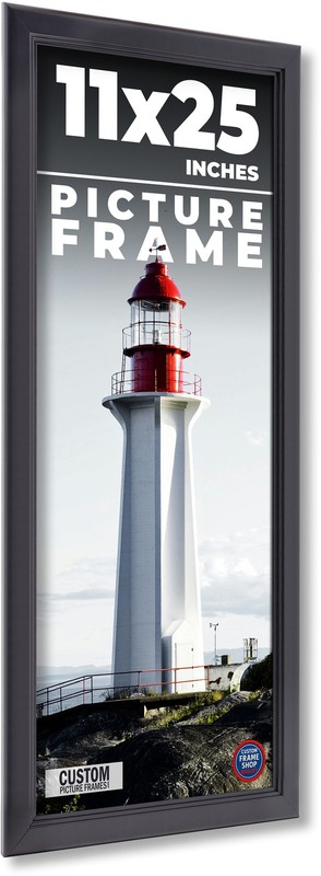 11×25 Frame Black Picture Frame Modern Photo Frame UV Acrylic, Acid Free Backer