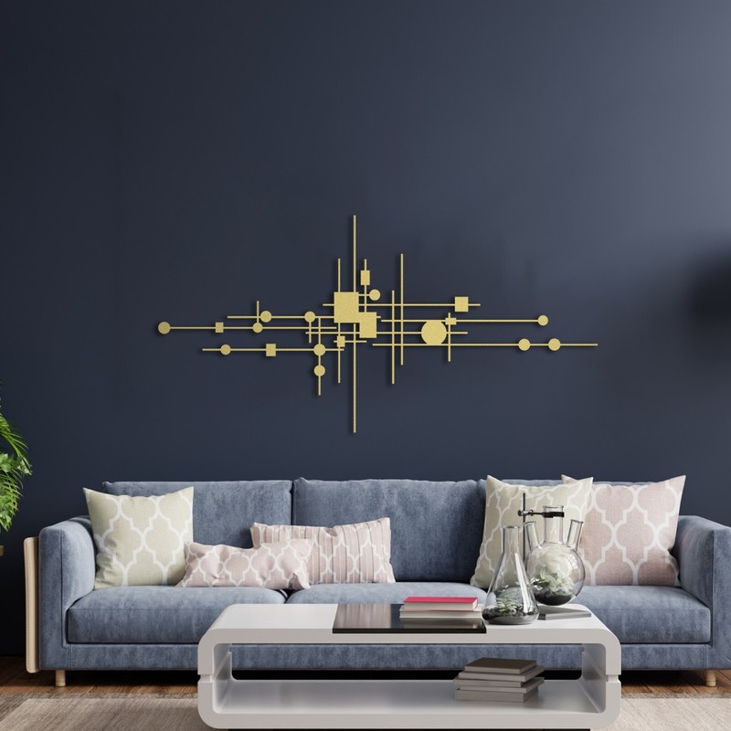 Modern Luxury Style Metal Wall Art, Minimalist Line Decor, Geometric Abstract gallery