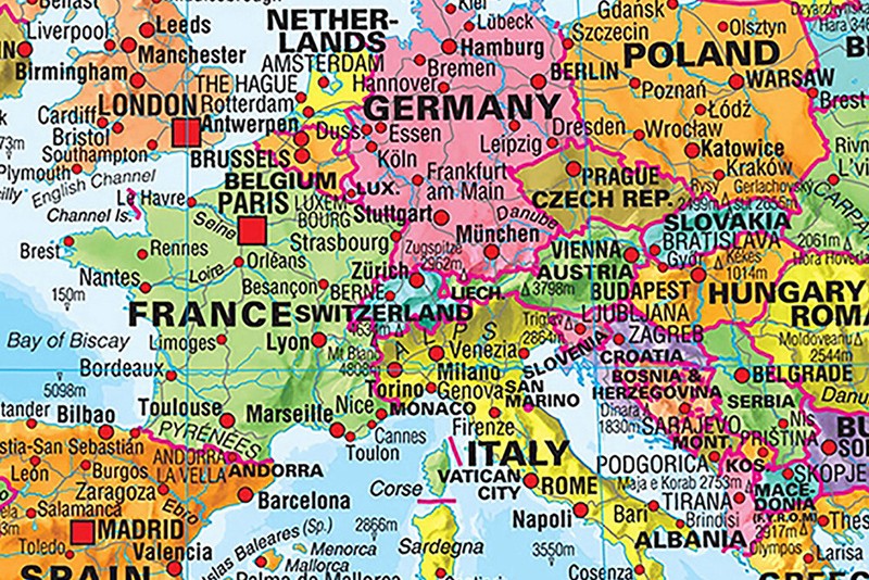 91X61cm/73X45cm Map Of The World Poster Print Giant Size With Flags Wall Decor gallery