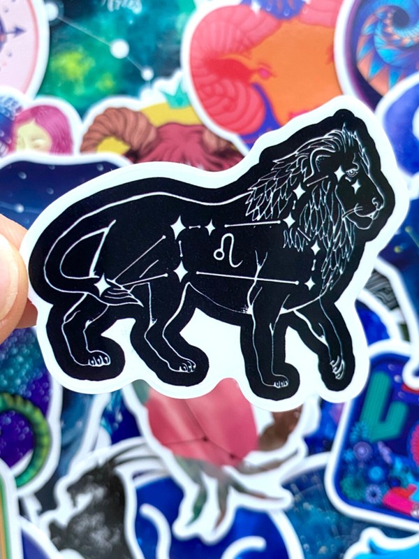 5-50 pcs Zodiac Sign Stickers, Retro Star Astrology Tarot Horoscope Laptop Decal gallery