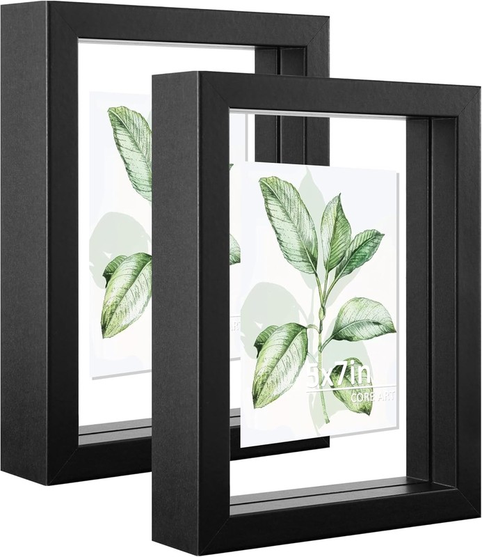 5×7 Floating Picture Frame Set of 2,Double Plexglass Floating Frame for 4×6,3…