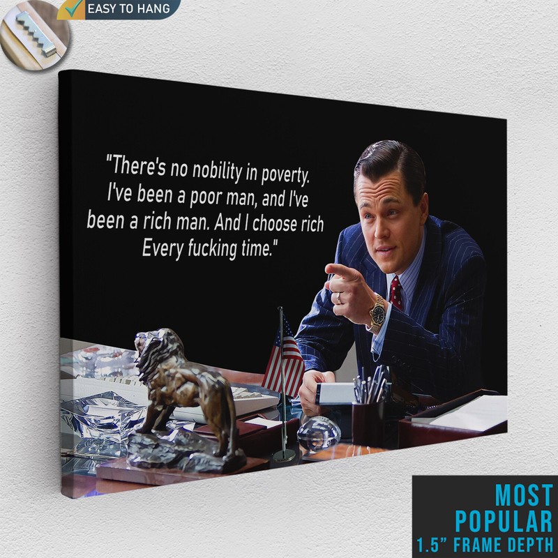 Wolf of Wall Street Framed Canvas Movie Poster Motivational Leonardo DiCaprio gallery