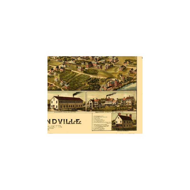 Historic Panoramic View - Highlandville Massachusetts - Bailey 1887 - Vintage gallery