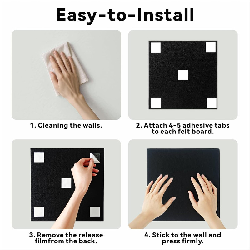 6 Pack Felt Bulletin Board Tiles 36x24 Wall Pin Board Set with Push Pins gallery