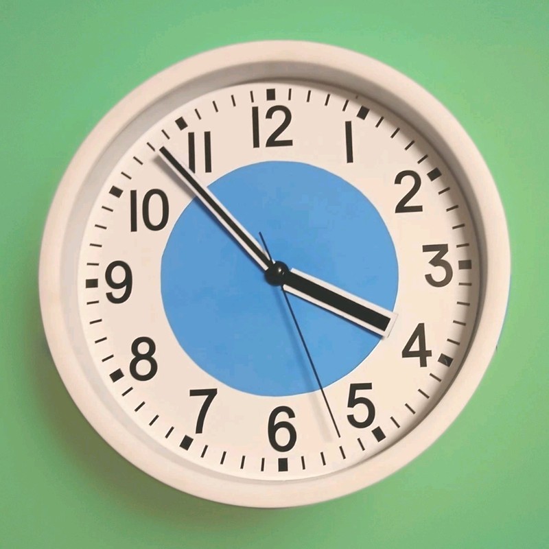 Wall Clock Modern Small Battery Operated Pointers Art