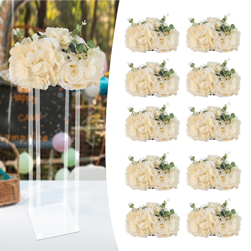 Flower Ball Centerpieces for Table 10 Pcs Fake Plastic Rose Centerpiece Flowers gallery