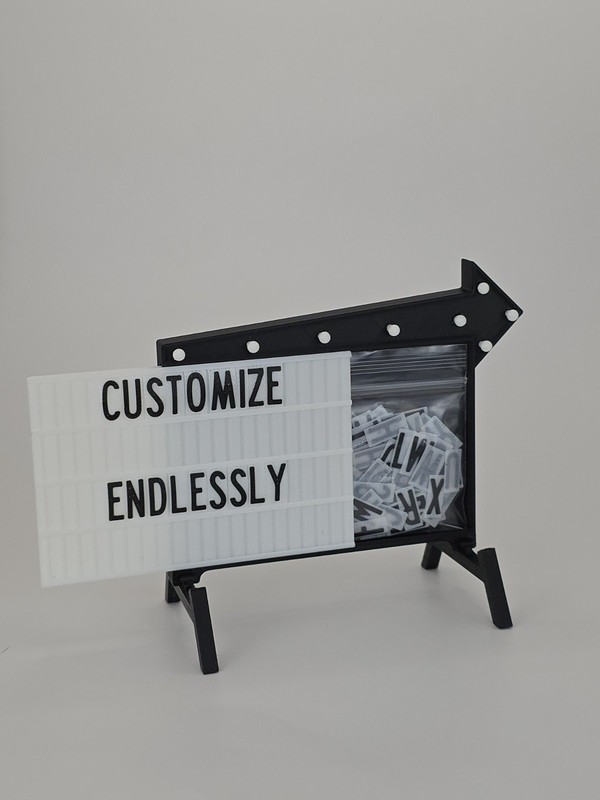 Mini Retro Marquee Sign with Letters – Customizable Desk Decor (Cinema Style) gallery