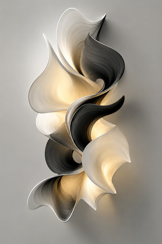 Modern Abstract Wall Art Mixed Media Textured Canvas Luxury Vertical Decor
