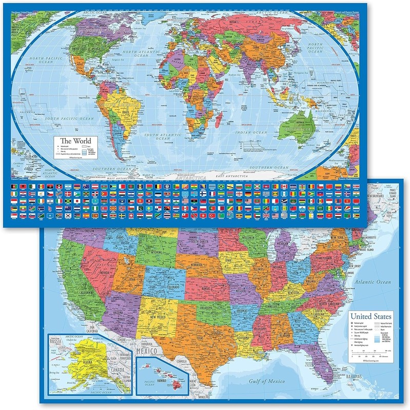 Equal Earth World Map Poster – Map Design Shows Continents at True Relative Size