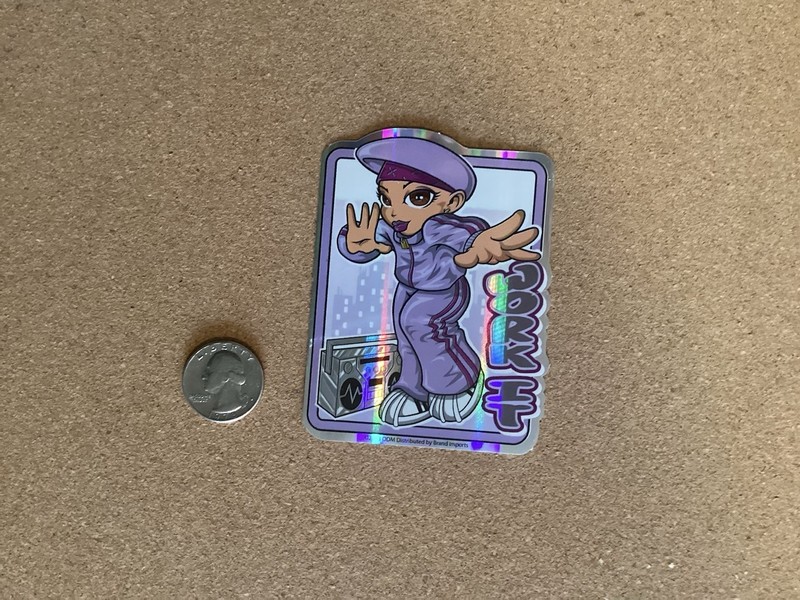 2003 Y2K ODM ZUM Brand Imports Prism Holo Girl Power Vending Sticker Work It