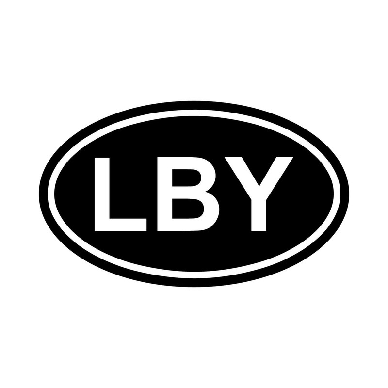 Libya LBY Oval Country Code Vinyl Decal Sticker for Car Window Laptop & Gifts
