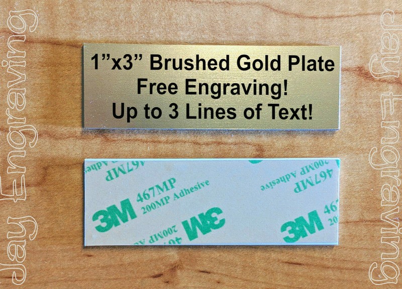 Brushed Gold 1×3 Custom Engraved Sign Plate Plaque | Pet Name Urn Sports Trophy