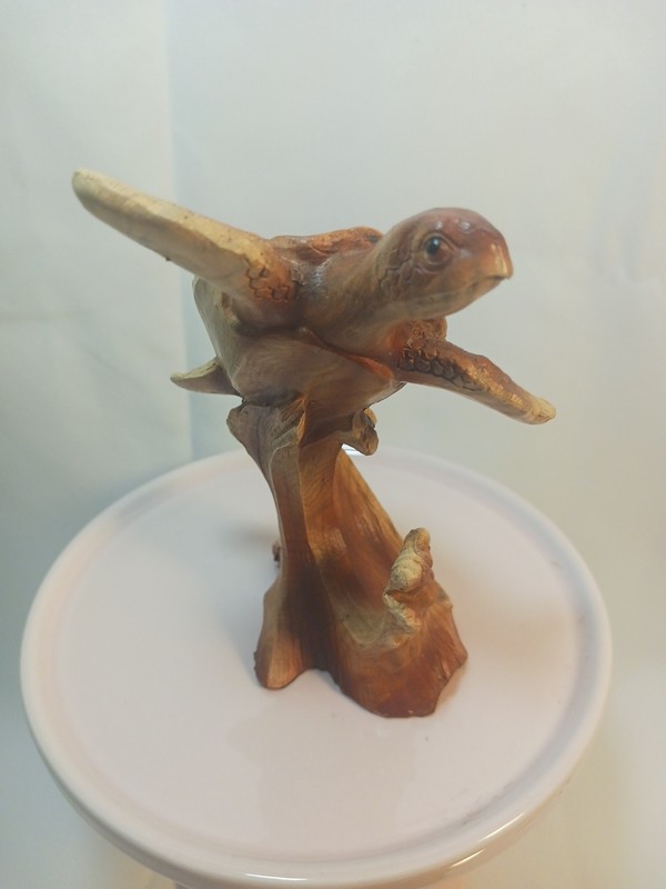 Faux Wood Resin Sea Turtle Statuette Beach Decor Nautical Ocean gallery