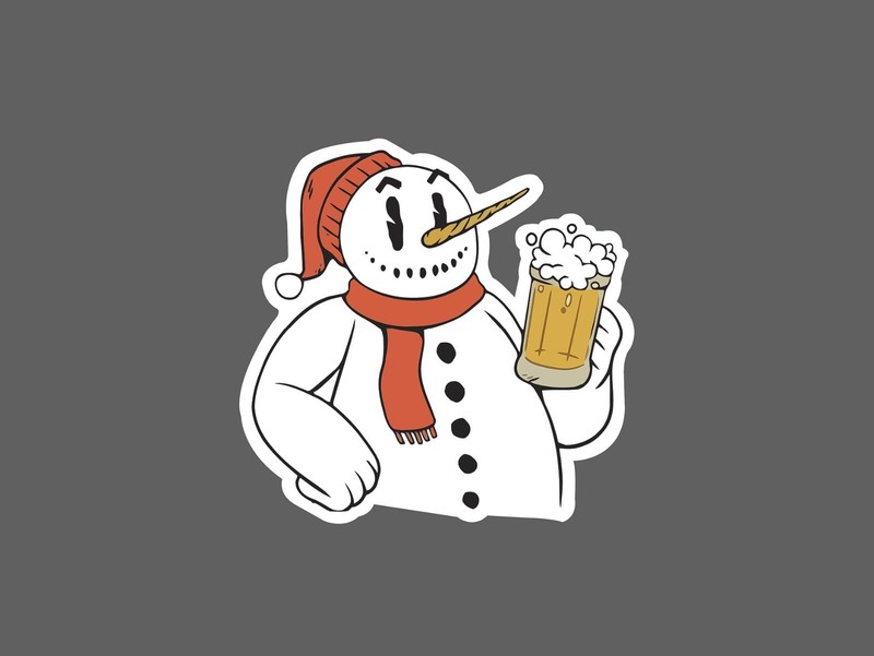 Snow Man Sticker Beer Pint Waterproof NEW – Buy Any 4 For $1.75 EACH Storewide!