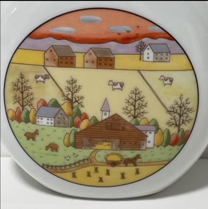 Porcelain 90s Decor JAPANESE Made THE FOUR SEASONS by COPPERCRAFT GUILD