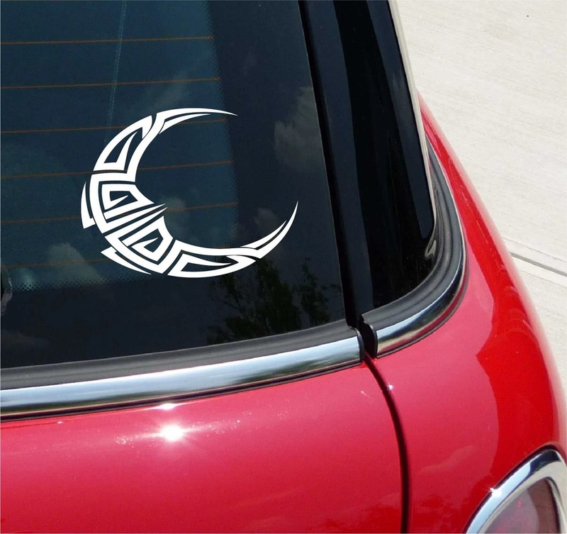 TRIBAL MOON GRAPHIC DECAL STICKER ART CAR WALL DECOR