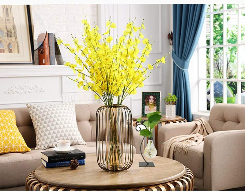 Desktop Glass Planter Hydroponics Vase,Planter Bulb Vase with Holder for Home De gallery