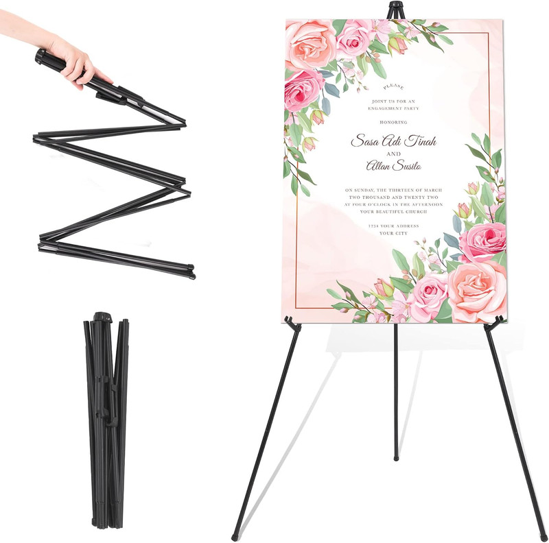 Easel Stand for Wedding Sign & Poster 63” Easels for Display Portable Art Easel