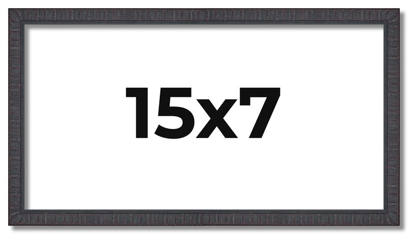 15×7 Rustic Brown Real Wood Picture Frame Width 0.75 inches | Interior Frame Dep